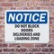 Signmission Do Not Block Doors Deliveries And Loading Zone OSHA Notice Sign, Plastic, 18in W x 12in L, 2PK OS-2PACK-NS-P-1218-L-11076 - alternate 8
